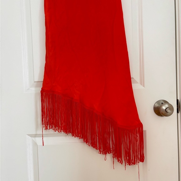 Steve Madden Bright Orange Fringe Maxi Dress - Picture 3 of 11